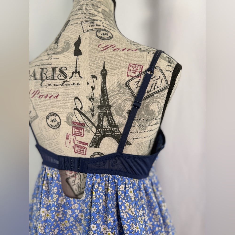 Liberty of London for Target Blue&Pink Floral Babydoll Top Lace detail size XL - Picture 10 of 15